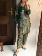 Mountain Print 2Pcs Stitched