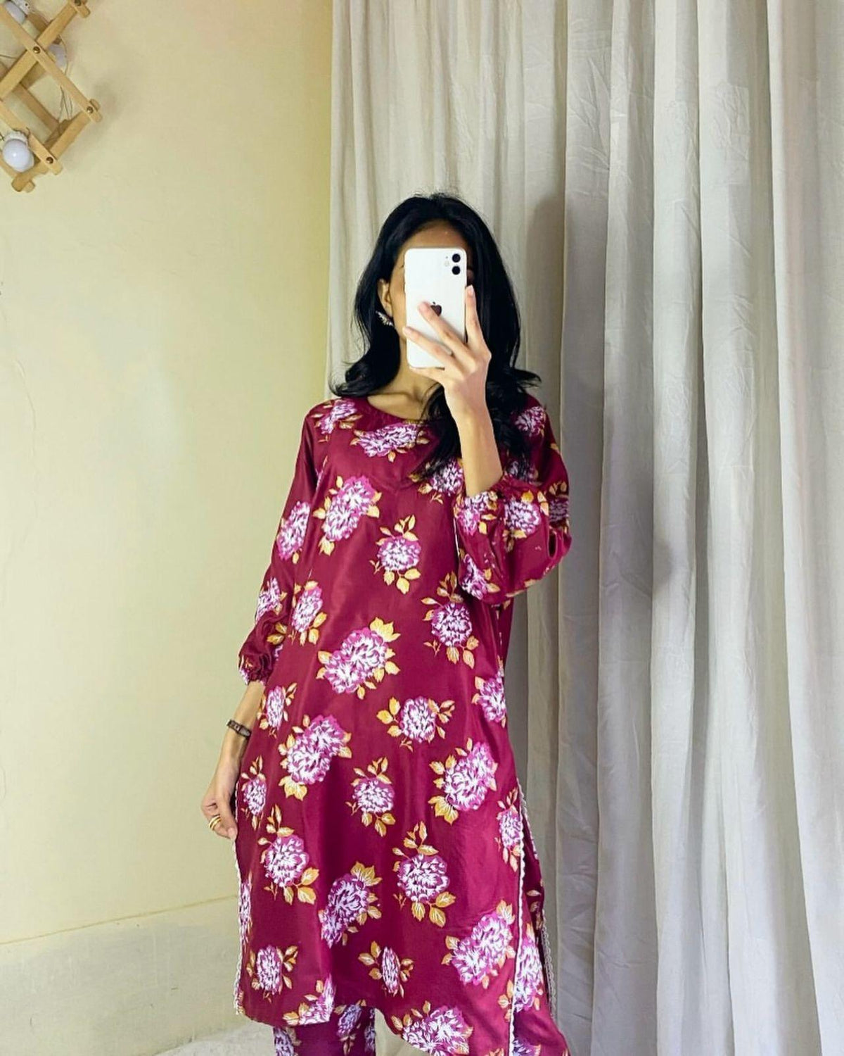 Flower Print 2Pcs Stitched