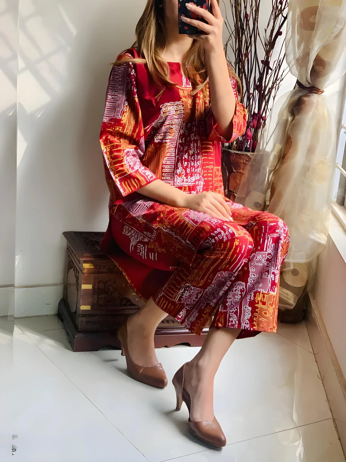 Mountain Print 2Pcs Stitched - zaibehoor