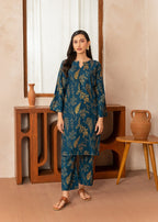 Floral Leaf Print 2Pcs Stitched