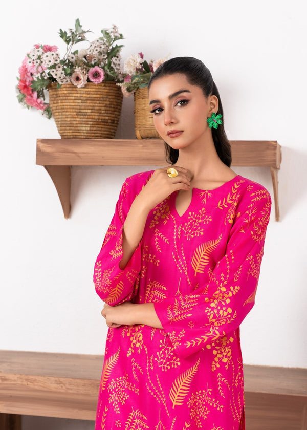 Floral Leaf Print 2Pcs Stitched