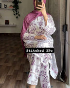 KESARIYA Floral Print 2Pcs Stitched Suit
